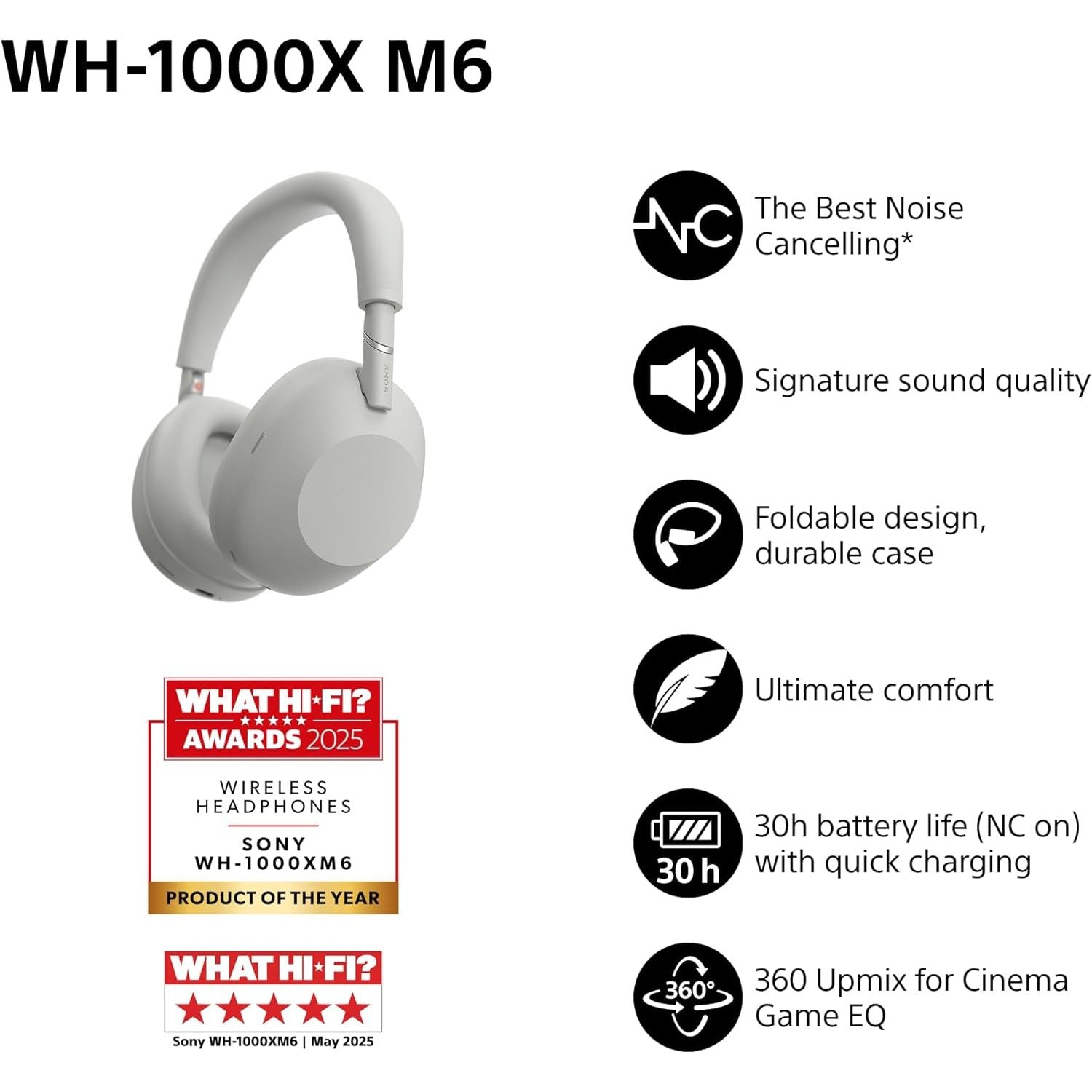 Buy Ecat Tech Ltd,Sony WH-1000XM6 Wireless Noise Cancelling Headphones – Silver - Gadcet UK | UK | London | Scotland | Wales| Near Me | Cheap | Pay In 3 | Over-Ear Headphones
